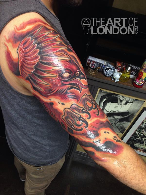 Phoenix on Fire Tattoo by London Reese TattooNOW